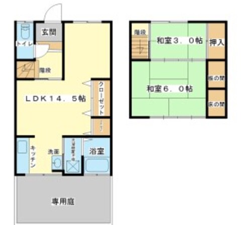 御立北口 徒歩5分 1-2階の物件間取画像